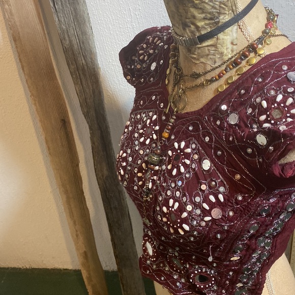 Beautiful Indian Beaded Embroidered Crop Top - Picture 5 of 6